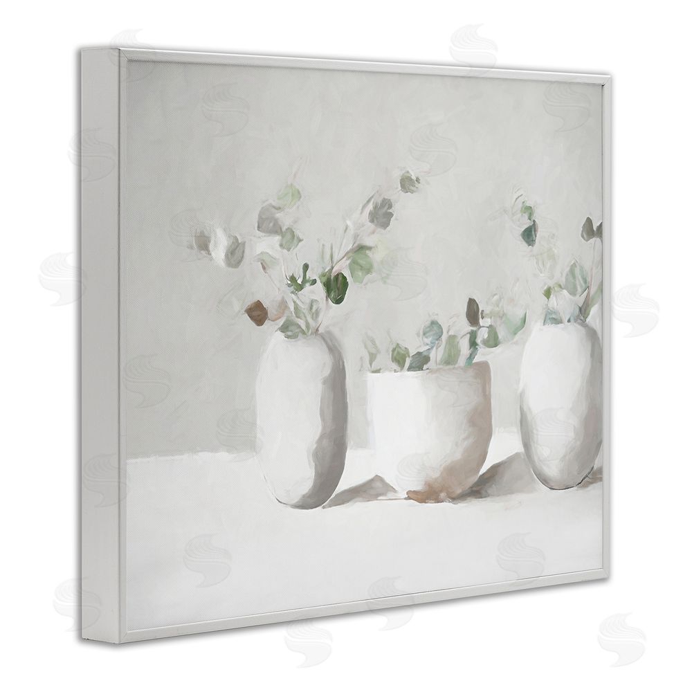 Ramona Murdock Subtle White Eucalyptus White Framed Giclee Wall Art Print