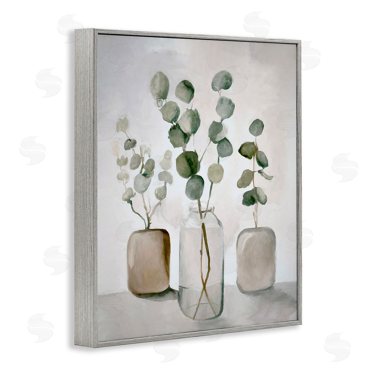 Eucalyptus Still Life Grey Frame Print Wall Art, Home Decor by Ramona Murdock
