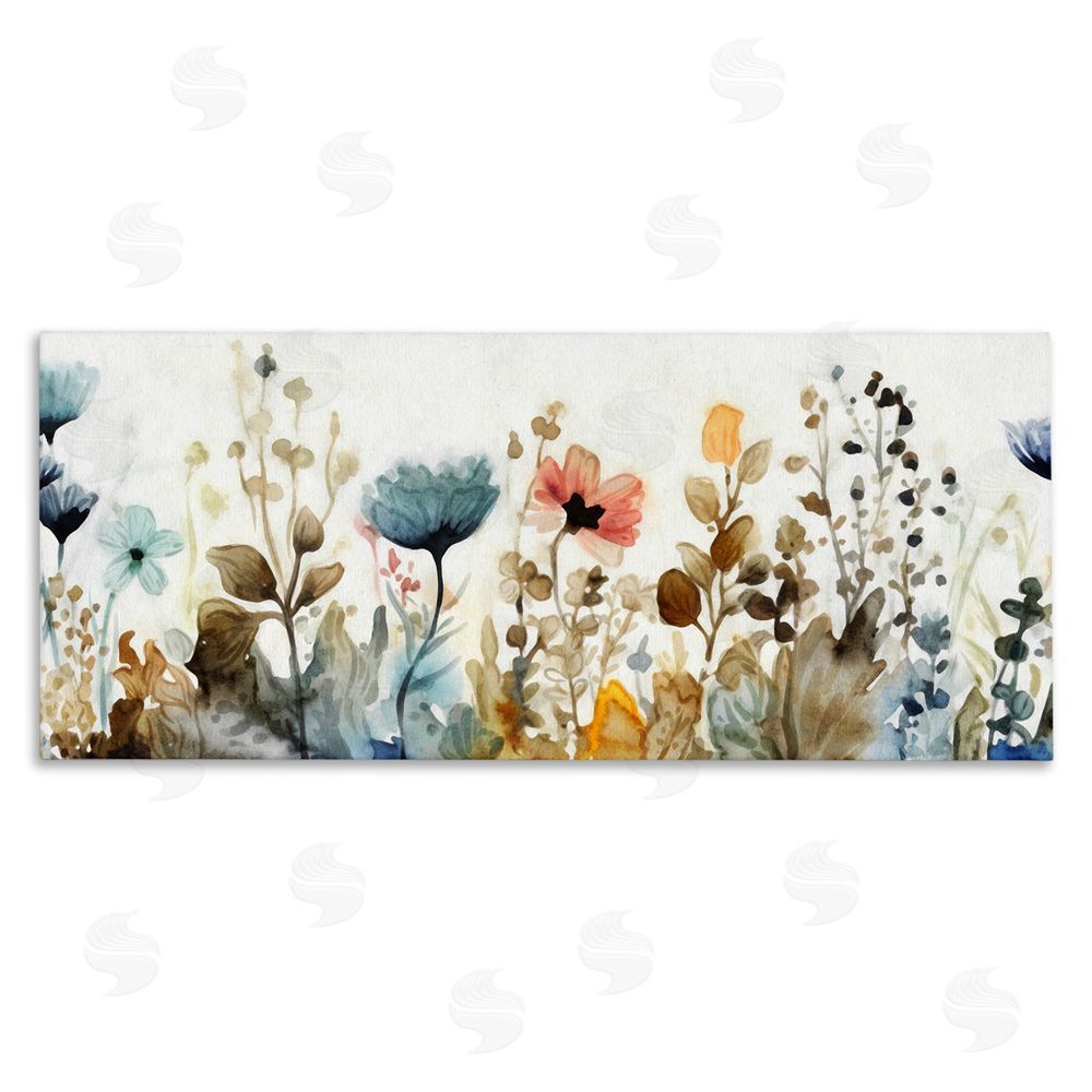 Ziwei Li Earth Tones Garden Blooms Stretched Canvas Wall Art Print