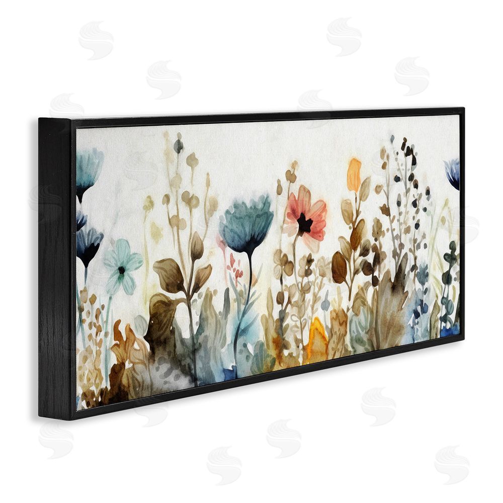 Ziwei Li Earth Tones Garden Blooms Black Framed Giclee Wall Art Print