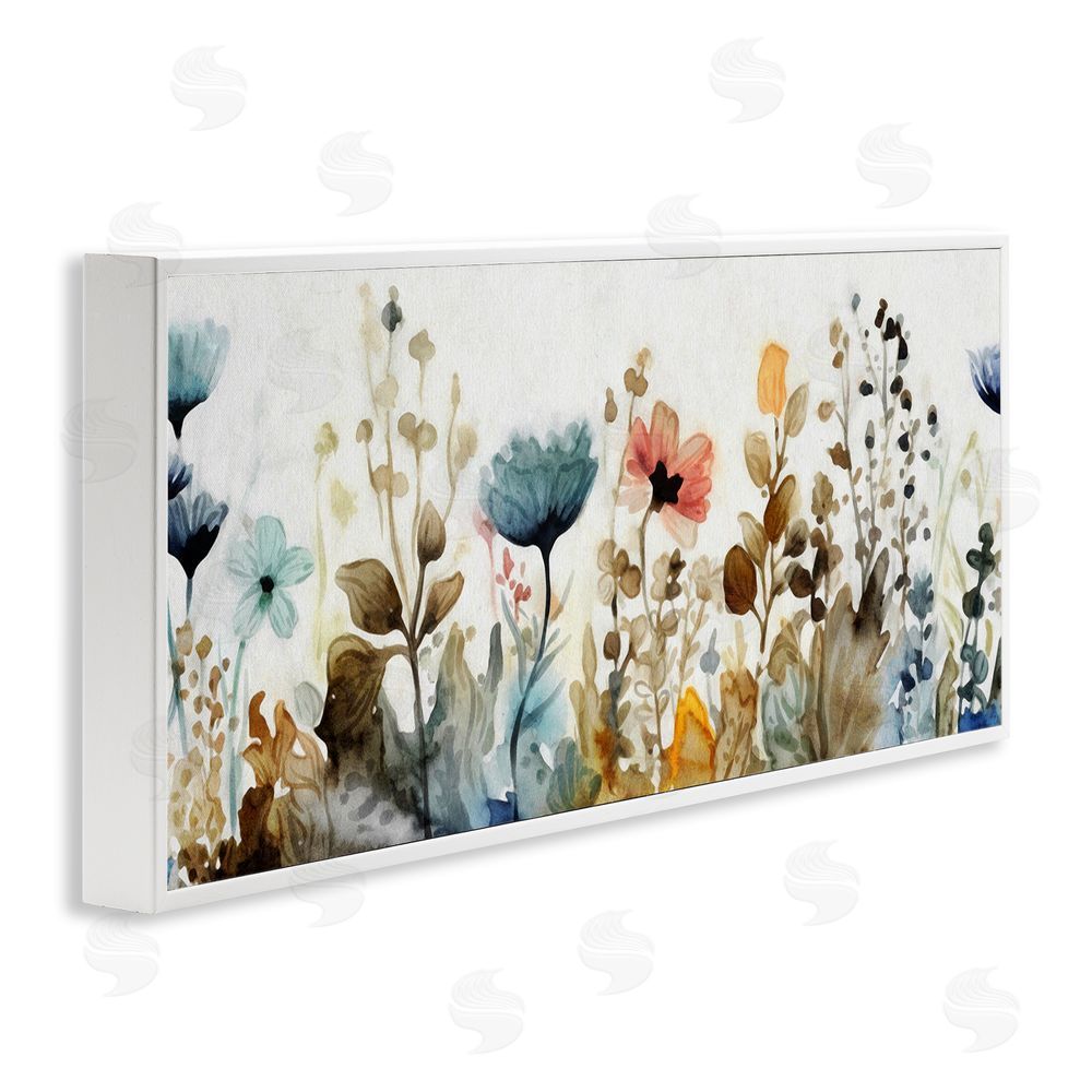 Ziwei Li Earth Tones Garden Blooms White Framed Giclee Wall Art Print