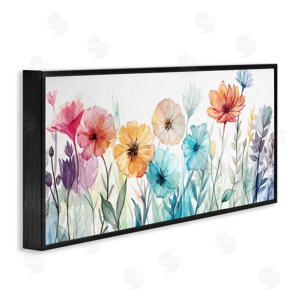 Ziwei Li Rainbow Hued Blossoms Black Framed Giclee Wall Art Print