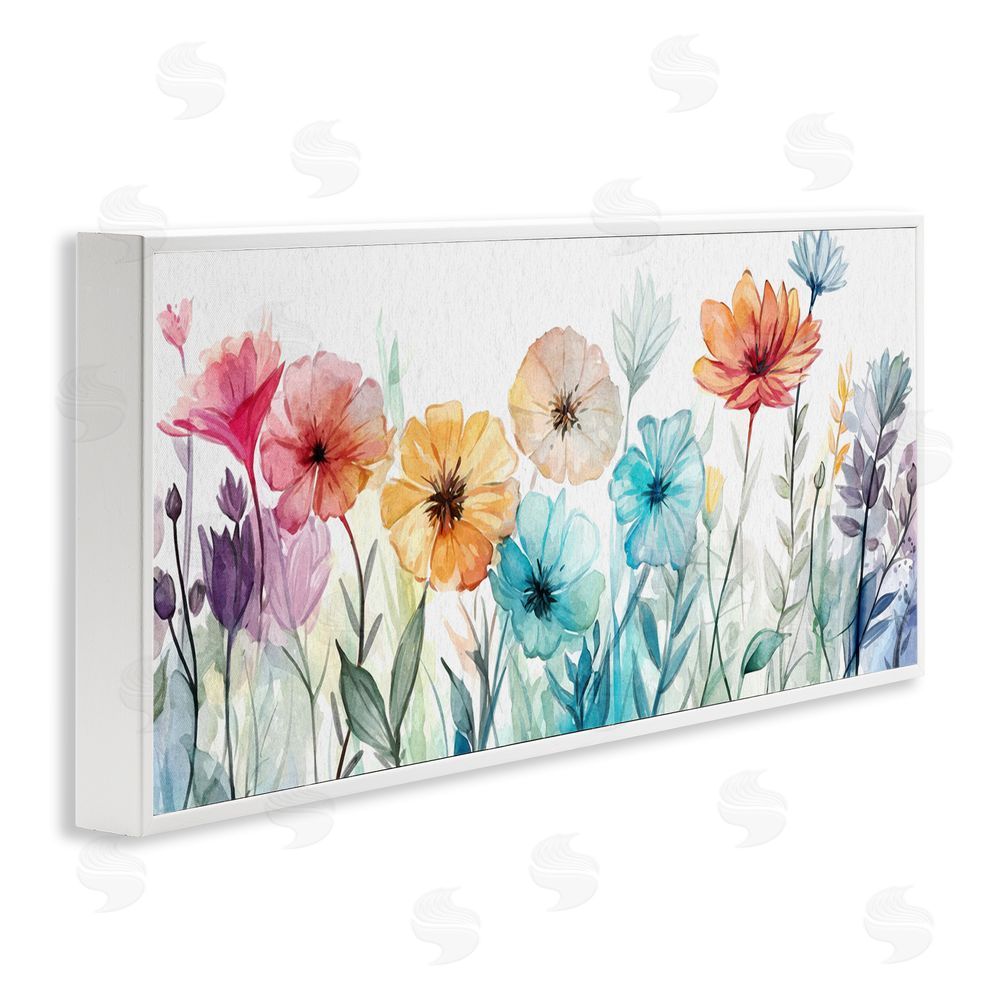 Ziwei Li Rainbow Hued Blossoms White Framed Giclee Wall Art Print