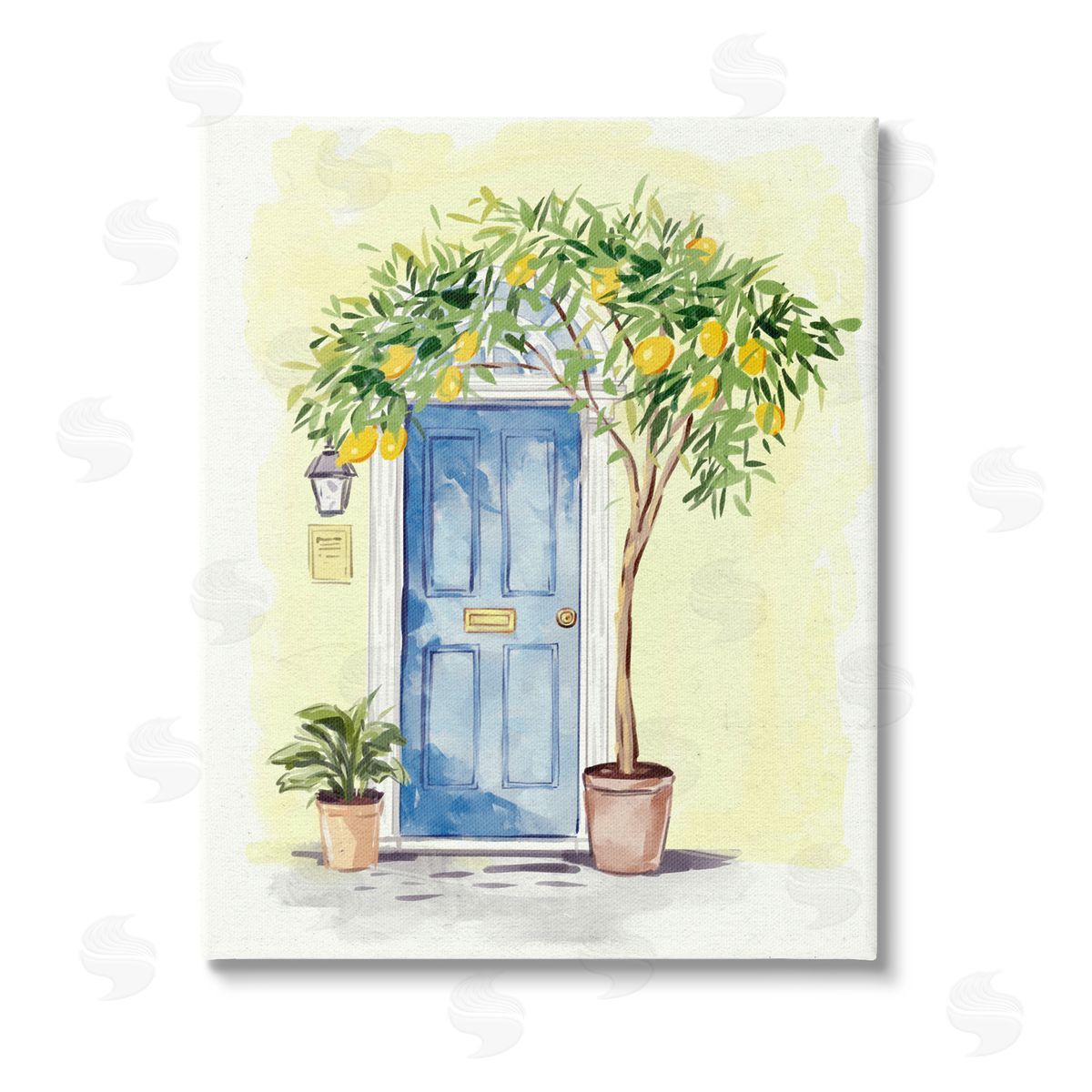 Ziwei Li Lemon Tree in Doorway Stretched Canvas Wall Art Print