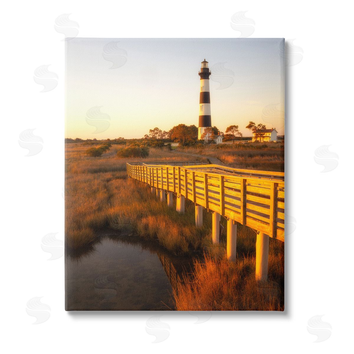 Danny Head Bridge to Lighthouse Stretched Canvas Wall Art Print