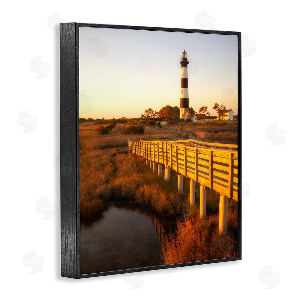 Danny Head Bridge to Lighthouse Black Framed Giclee Wall Art Print