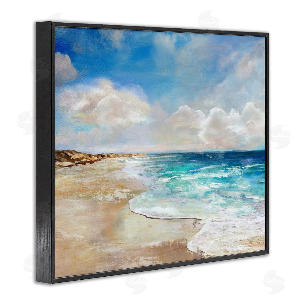 Carson Lyons Abstract Beach Shore Scene Black Framed Giclee Wall Art Print