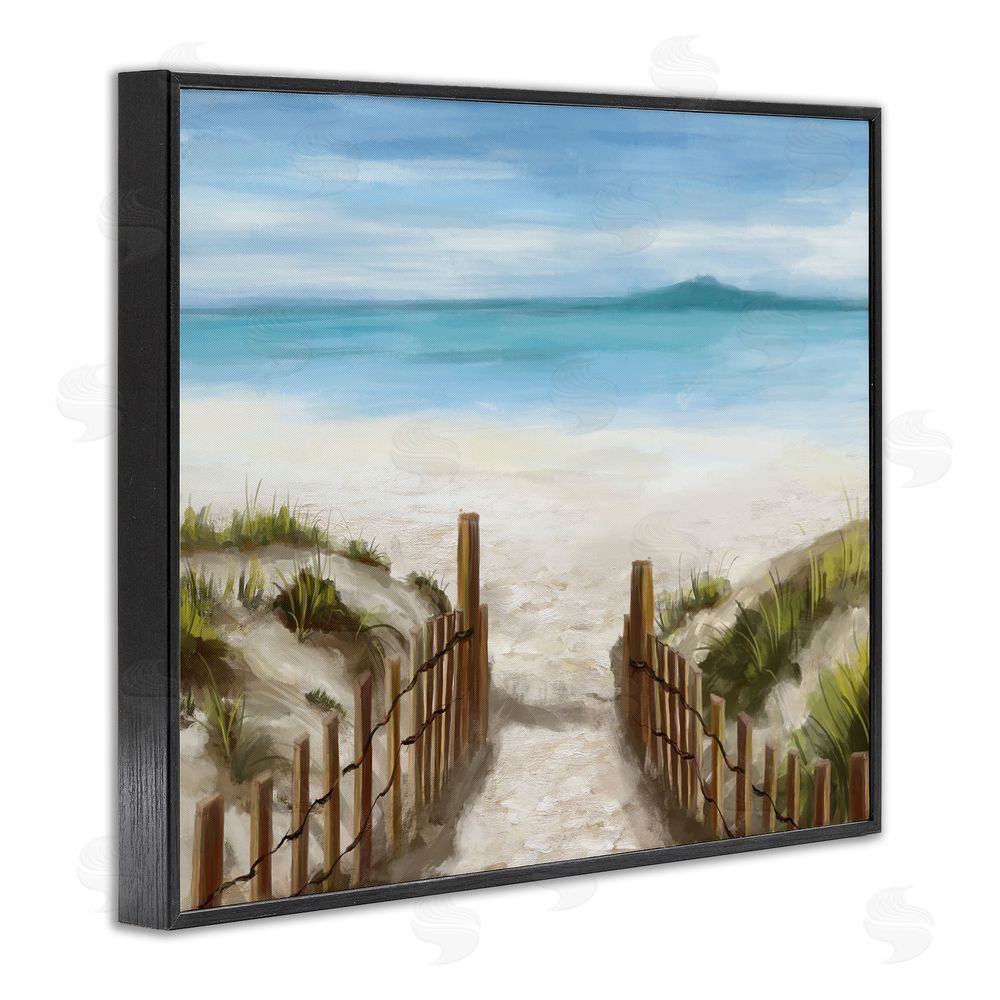 Carson Lyons Beach Pathway to Shore Black Framed Giclee Wall Art Print