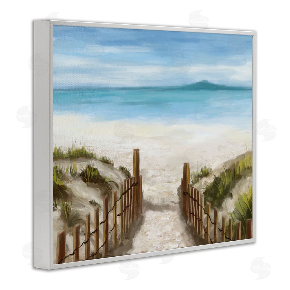 Carson Lyons Beach Pathway to Shore White Framed Giclee Wall Art Print