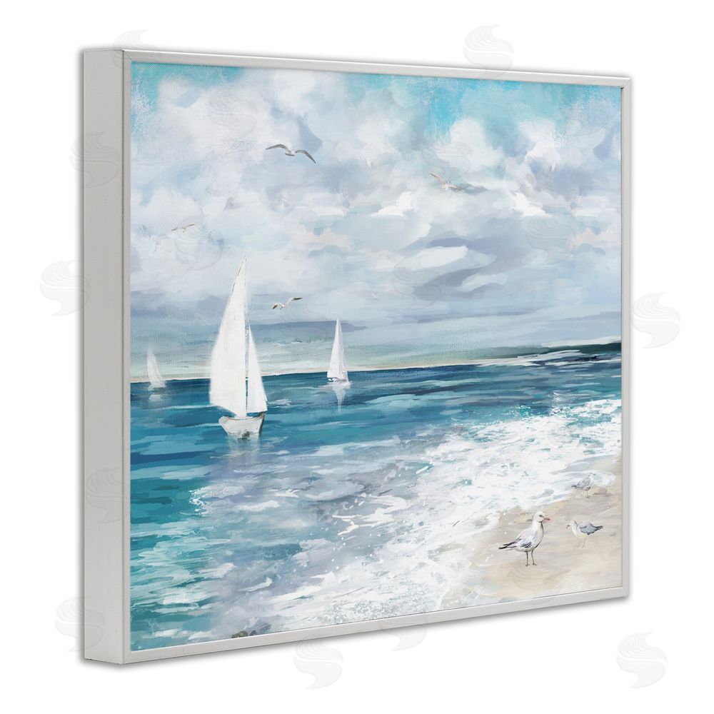 Carson Lyons On The Water Landscape White Framed Giclee Wall Art Print