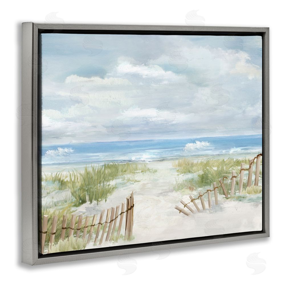 Carson Lyons On The Island Landscape Grey Floating Frame Canvas Wall Art Print