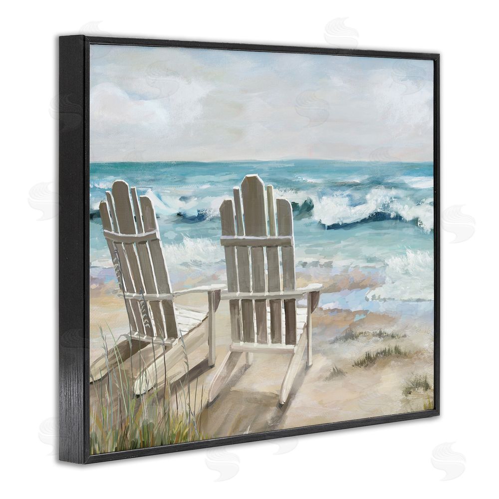 Carson Lyons Serene Beach Scene Black Framed Giclee Wall Art Print