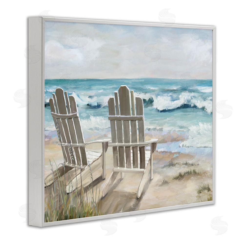Carson Lyons Serene Beach Scene White Framed Giclee Wall Art Print