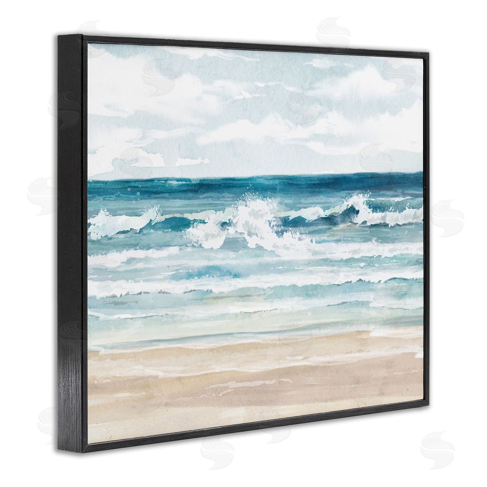Carson Lyons On The Shore Beach Waves Black Framed Giclee Wall Art Print