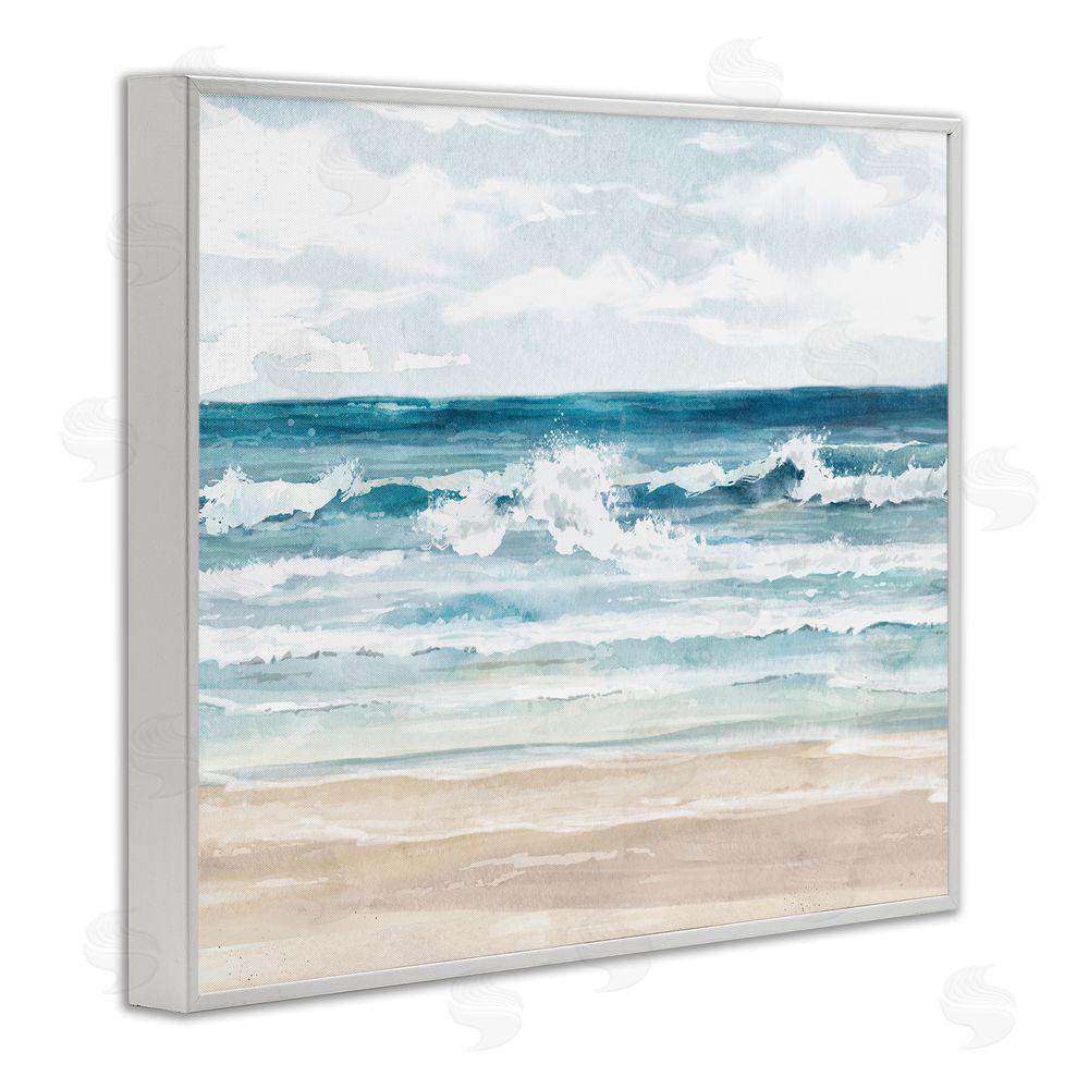 Carson Lyons On The Shore Beach Waves White Framed Giclee Wall Art Print