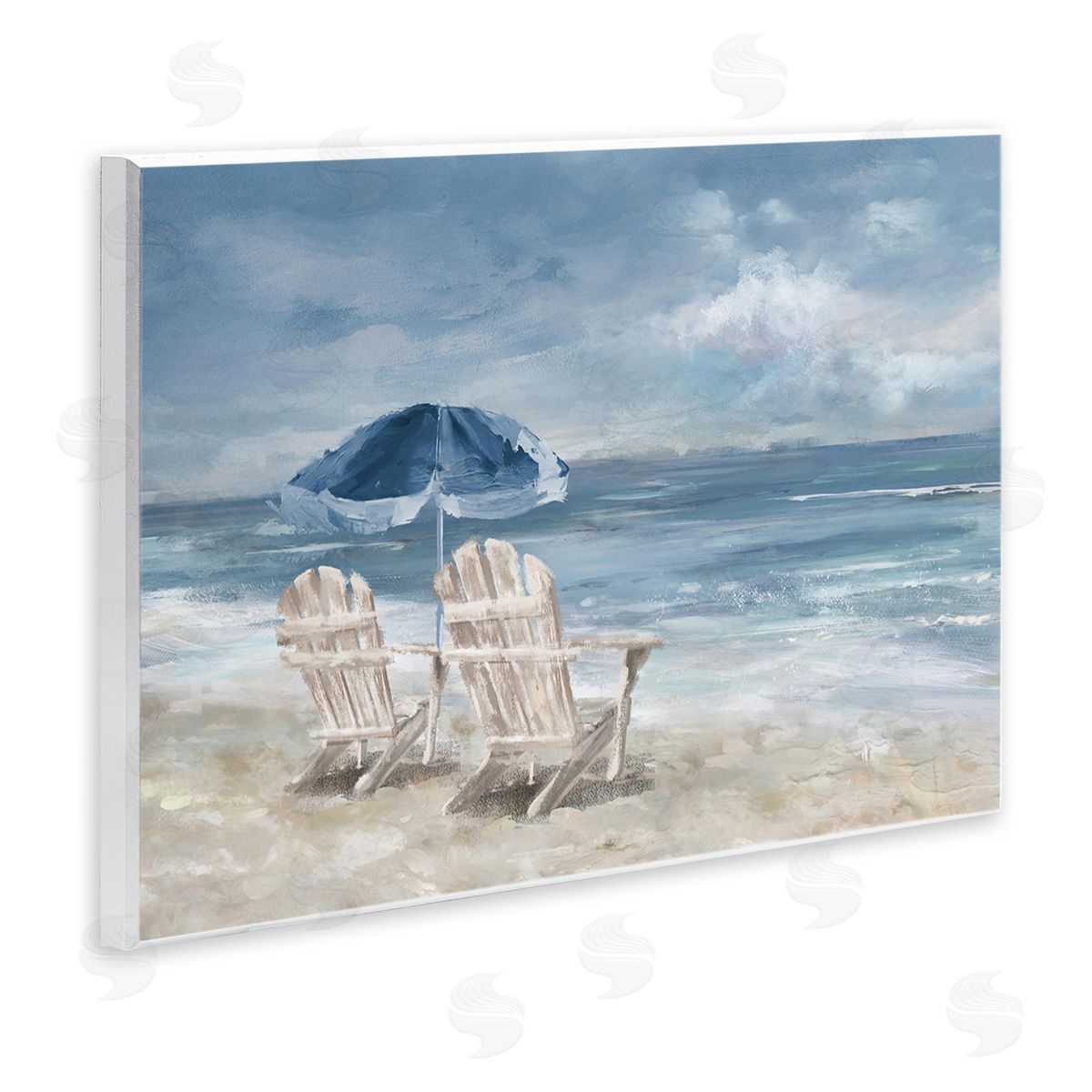 Serene Beach Chairs Wood Plaque Wall Art, Home Decor by Carson Lyons