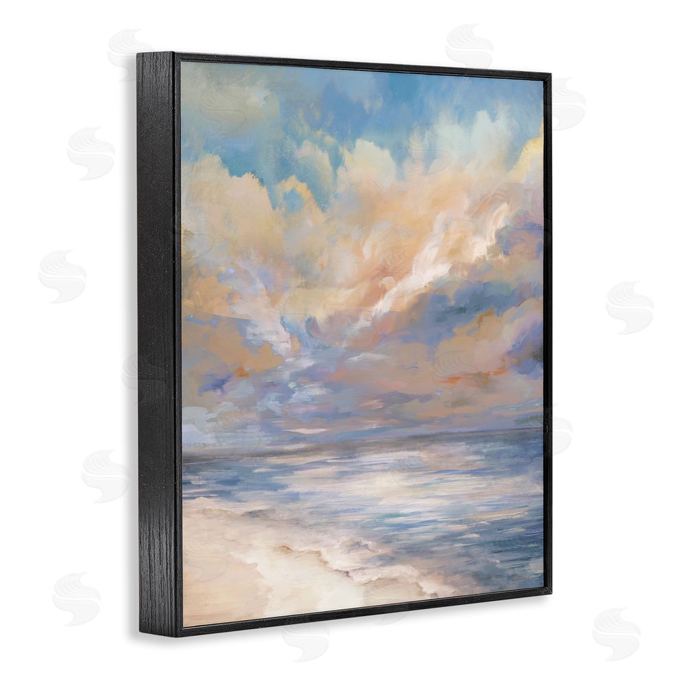 Carson Lyons Abstract Sunset Shoreline Black Framed Giclee Wall Art Print