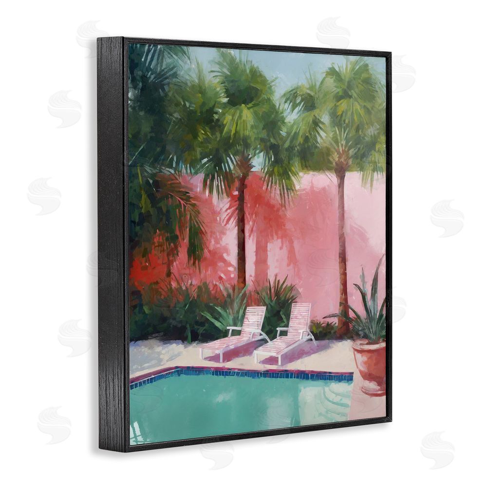 Ziwei Li Tropical Summer Pool Black Framed Giclee Wall Art Print