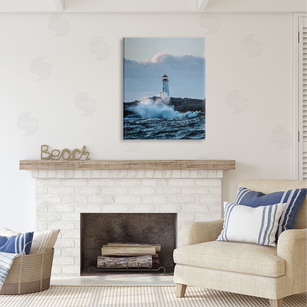 Jared Kreiss Rough Sea Waves Photography Canvas Wall Art Print in Room
