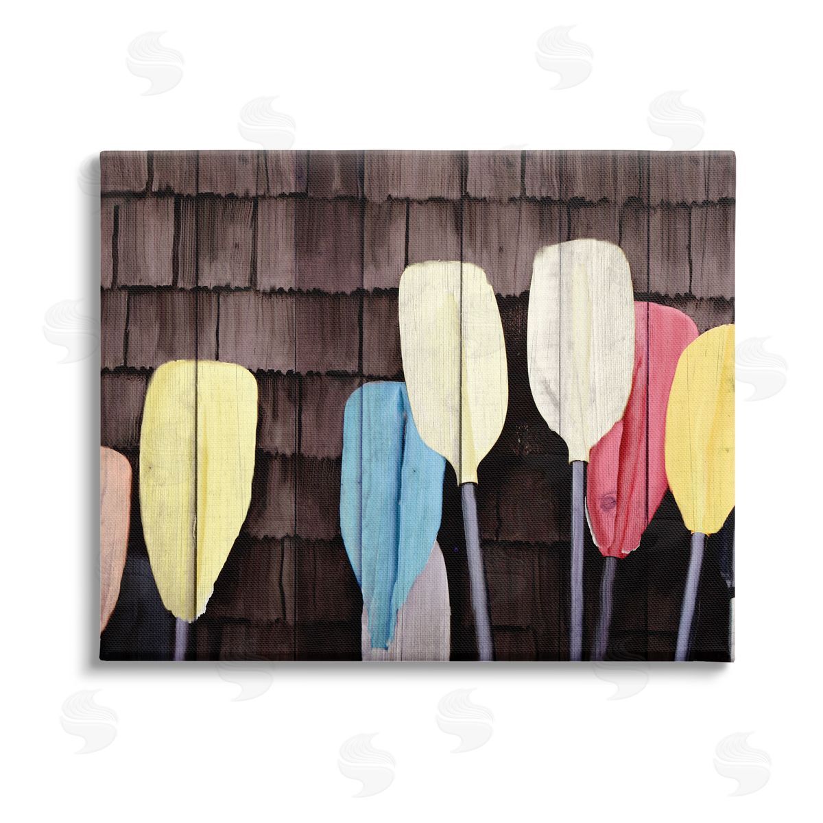 Kim Allen Rustic Boat Oars Stretched Canvas Wall Art Print