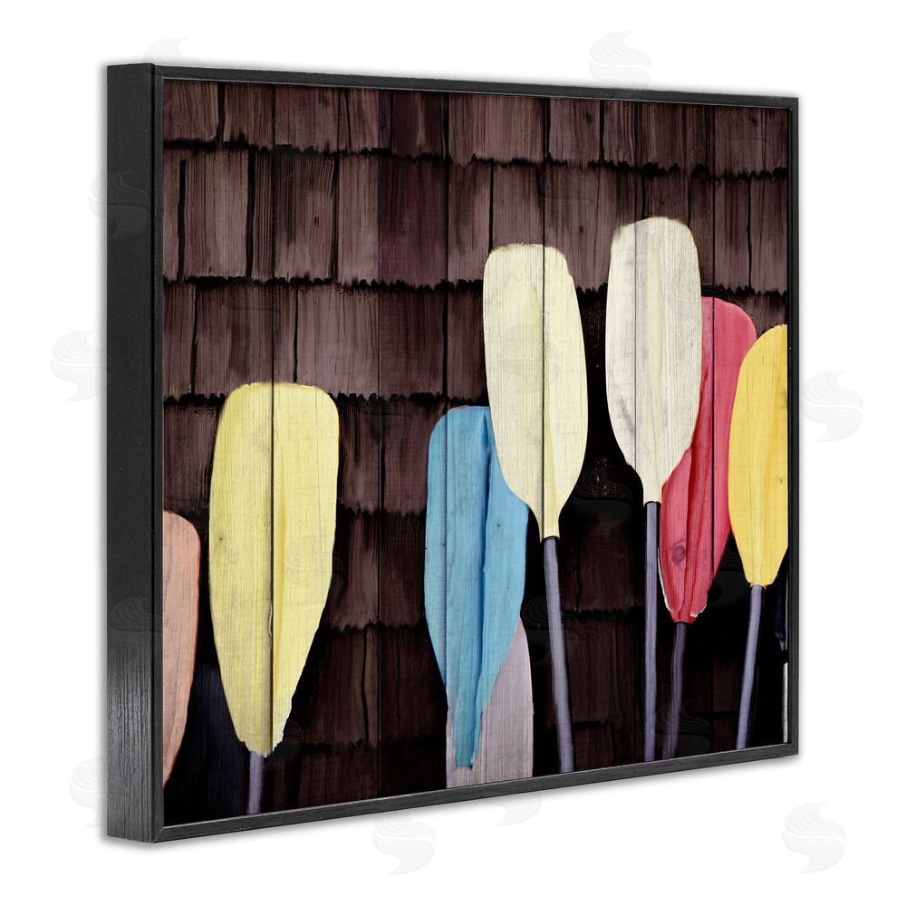 Kim Allen Rustic Boat Oars Black Framed Giclee Wall Art Print