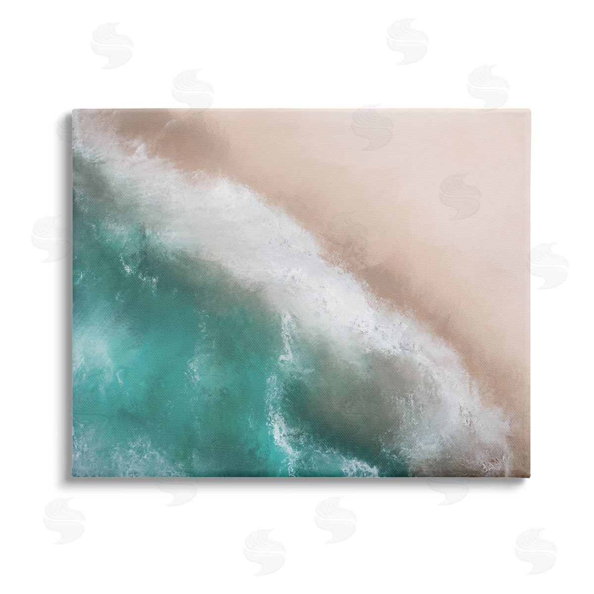 Marcus Prime Aerial Beach Foam View Stretched Canvas Wall Art Print