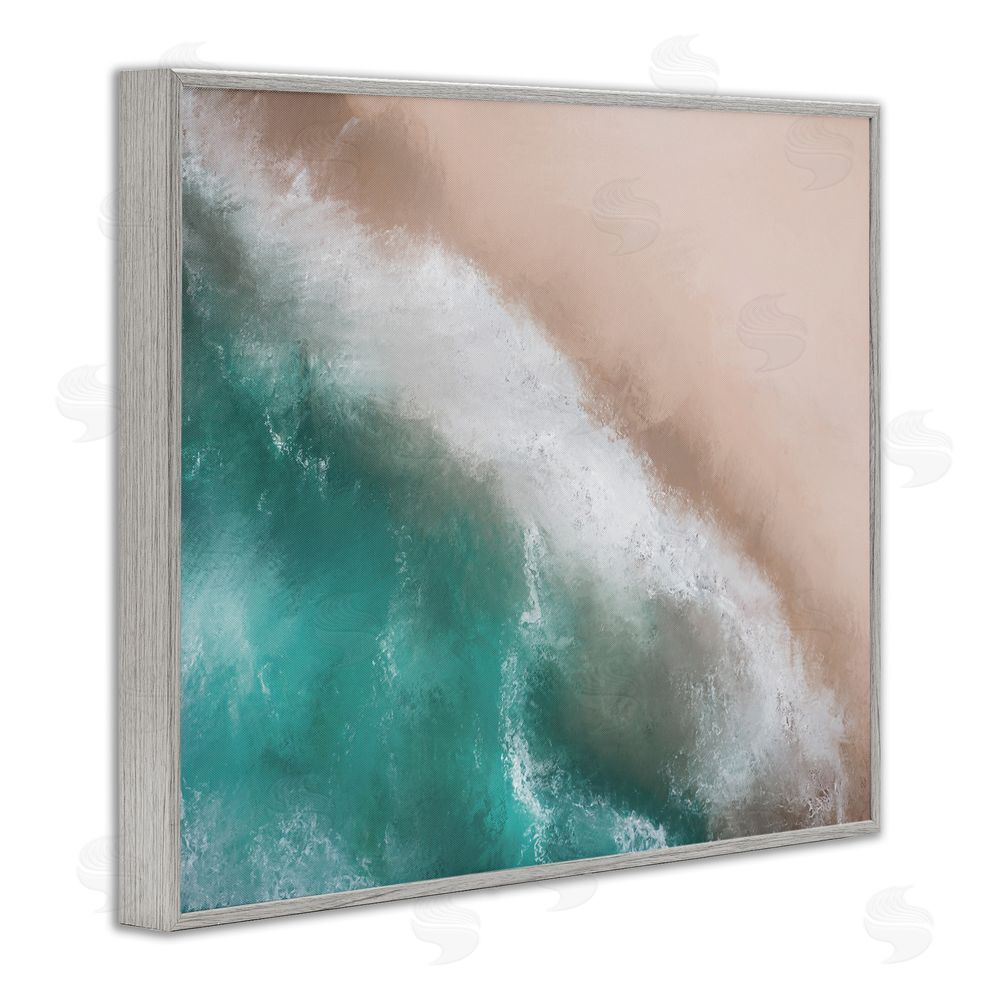 Marcus Prime Aerial Beach Foam View Gray Framed Giclee Wall Art Print