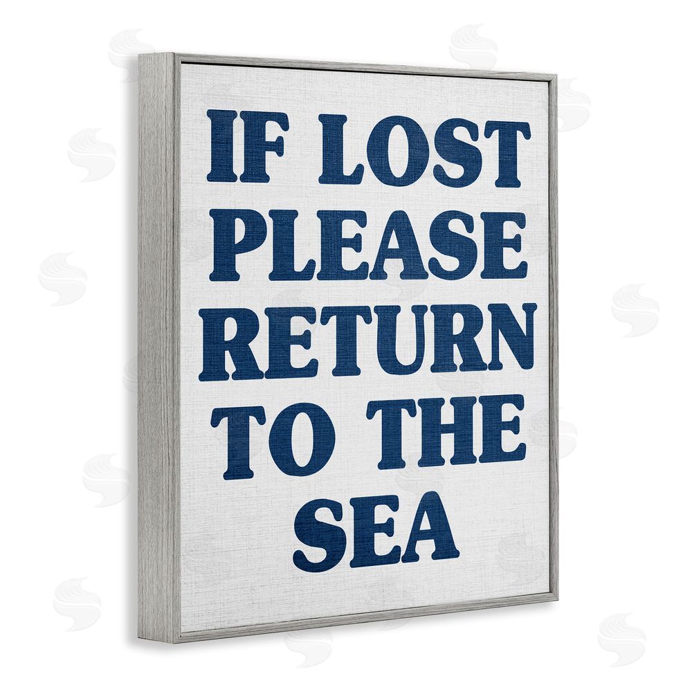 Stupell Studio Return to Sea Phrase Gray Framed Giclee Wall Art Print