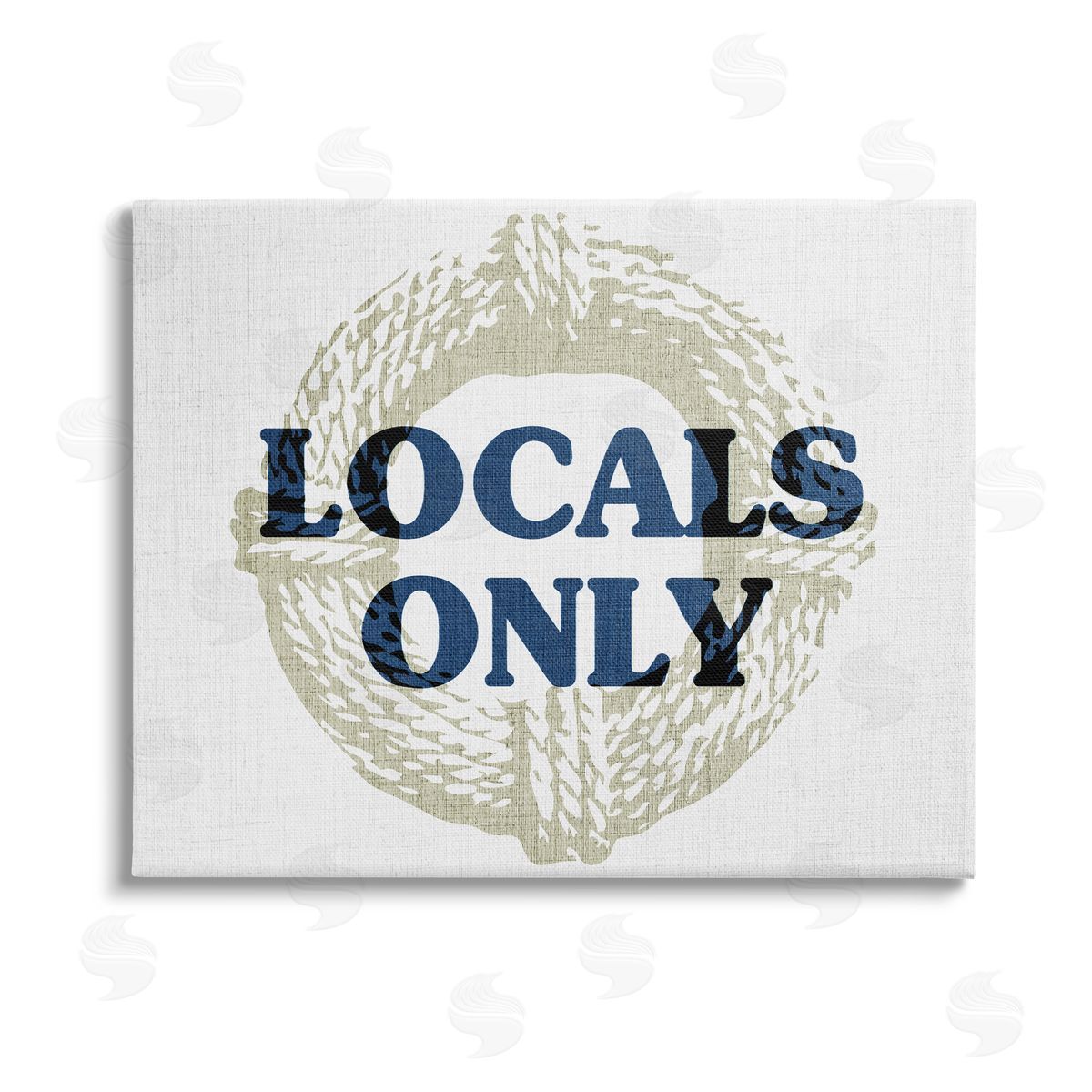 Stupell Studio Locals Only Maritime Phrase Stretched Canvas Wall Art Print