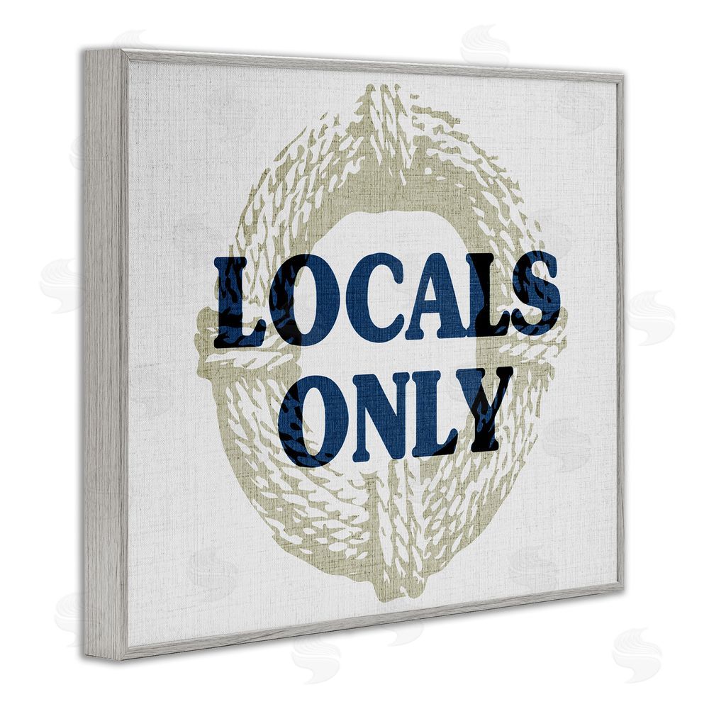 Stupell Studio Locals Only Maritime Phrase Gray Framed Giclee Wall Art Print