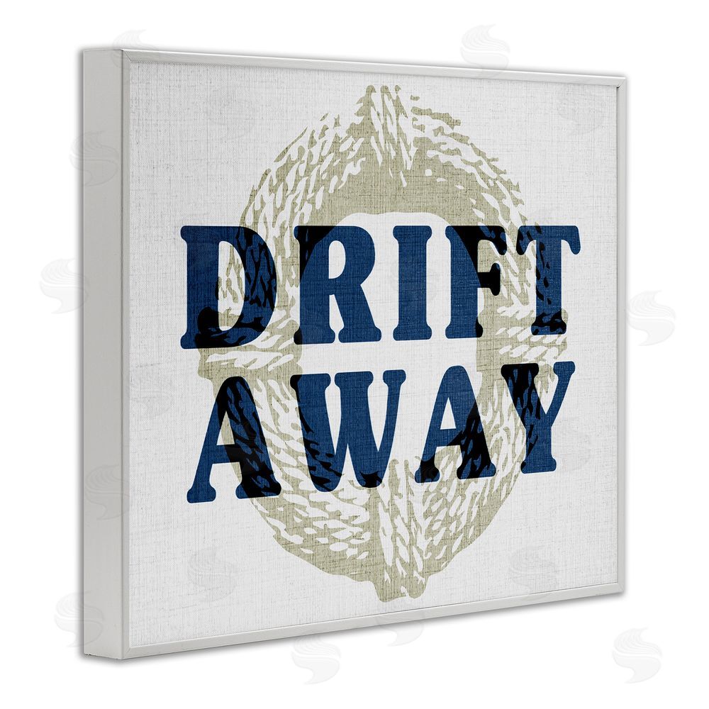 Stupell Studio Drift Away Maritime Phrase White Framed Giclee Wall Art Print