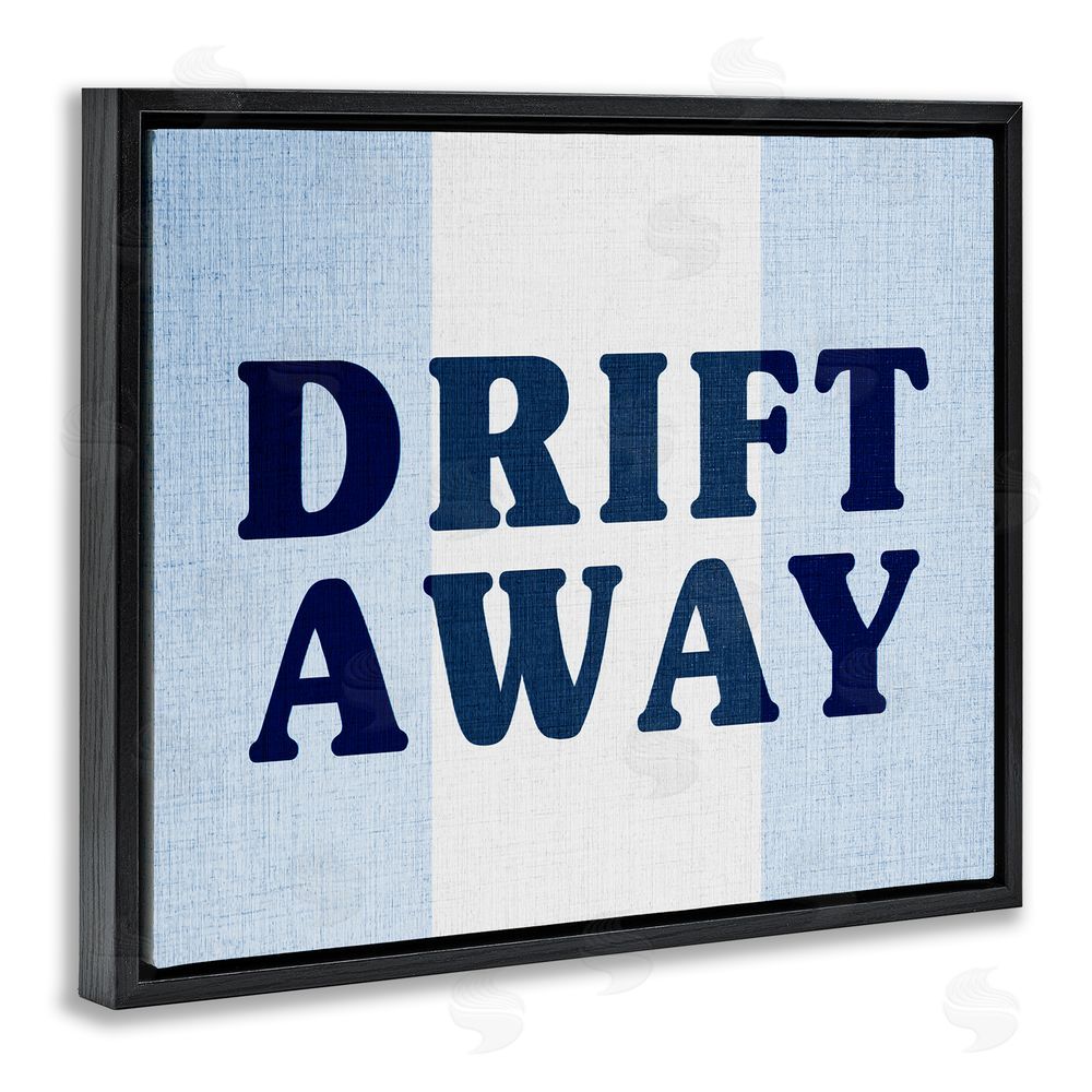 Stupell Studio Drift Away on Stripes Black Floating Frame Canvas Wall Art Print