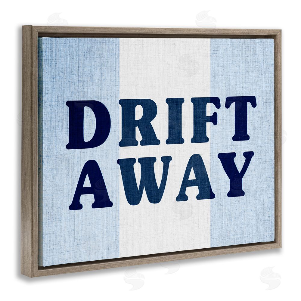 Stupell Studio Drift Away on Stripes Brown Floating Frame Canvas Wall Art Print