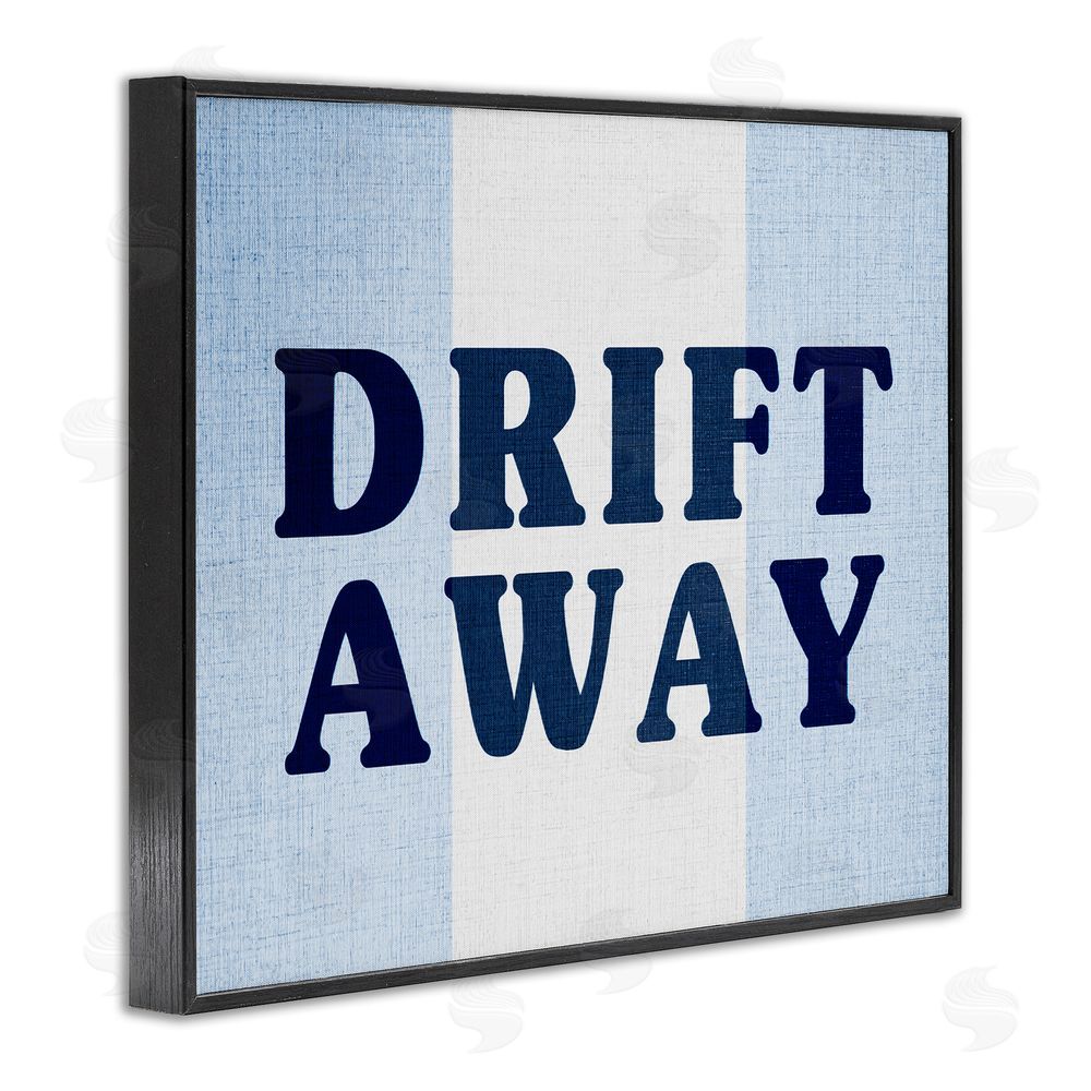 Stupell Studio Drift Away on Stripes Black Framed Giclee Wall Art Print