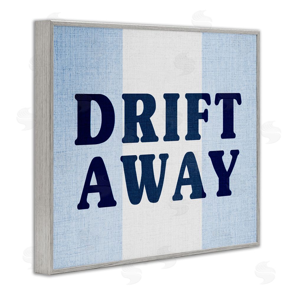 Stupell Studio Drift Away on Stripes Gray Framed Giclee Wall Art Print