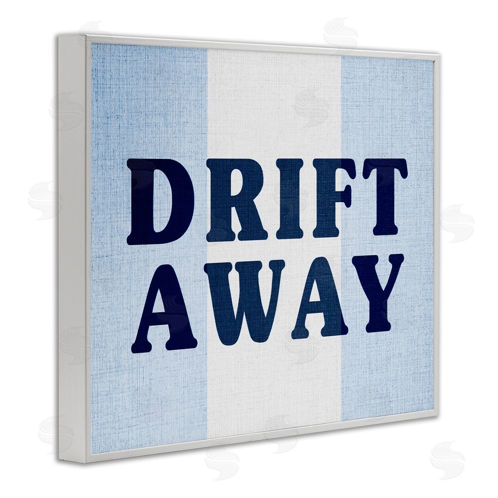 Stupell Studio Drift Away on Stripes White Framed Giclee Wall Art Print