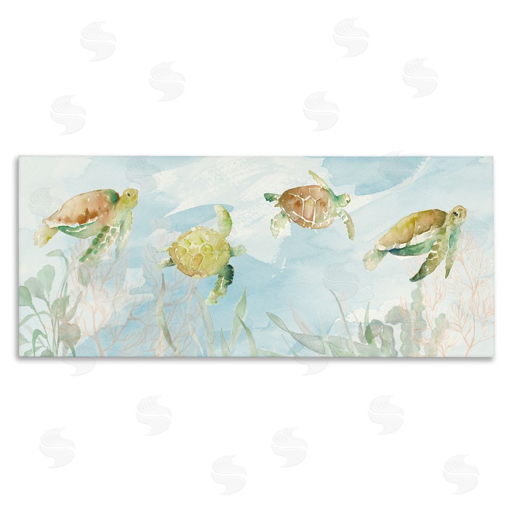 Lanie Loreth Turtles Swimming Among Reef Stretched Canvas Wall Art Print