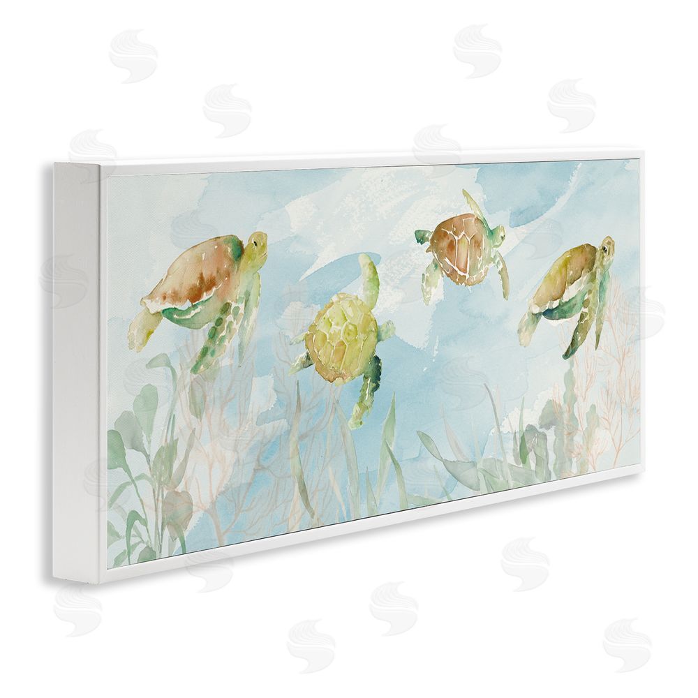 Lanie Loreth Turtles Swimming Among Reef White Framed Giclee Wall Art Print