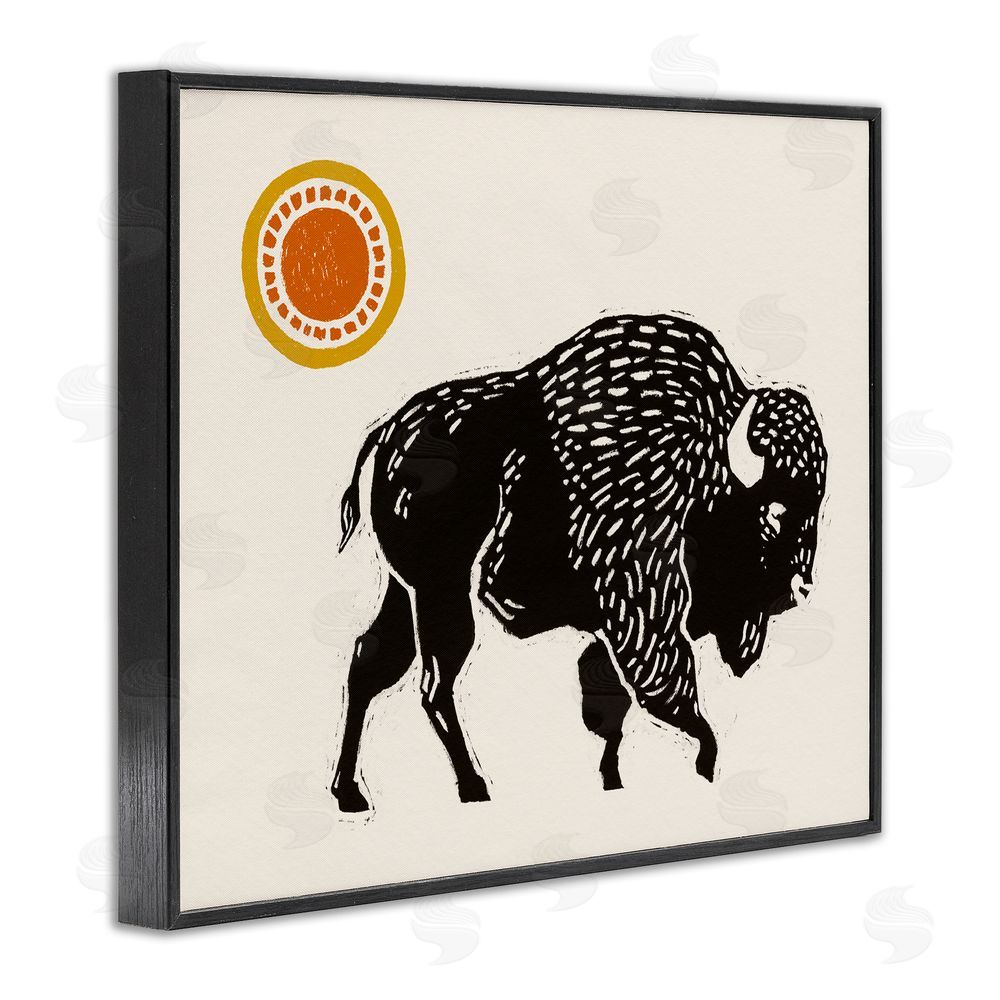Victoria Barnes Southwestern Bison Portrait Black Framed Giclee Wall Art Print
