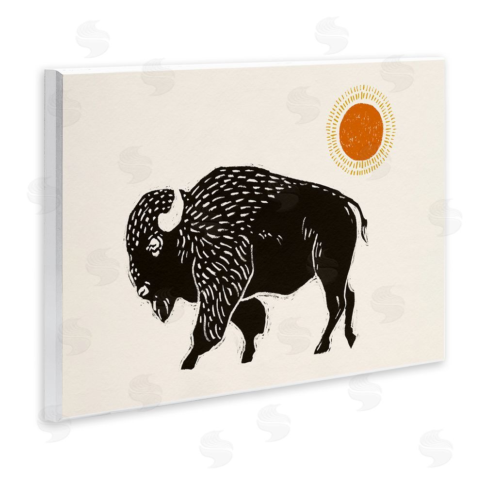 Victoria Barnes Boho Bison Facing Left Wall Plaque Art Print