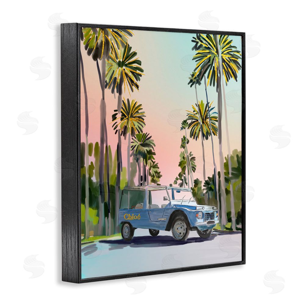 Amelia Noyes Glam Summer Tropical Car Black Framed Giclee Wall Art Print