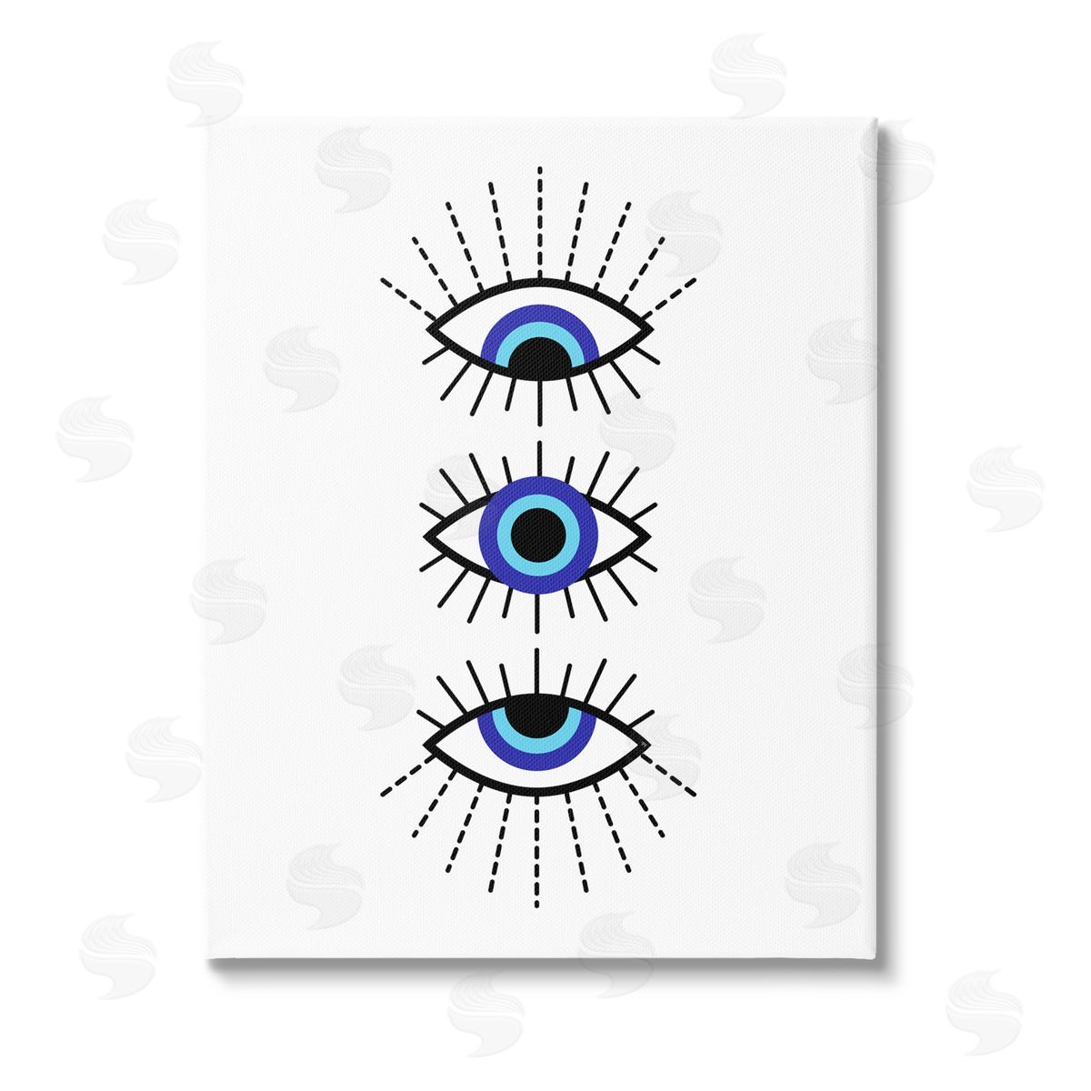 Martina Pavlova Three Evil Eyes Pattern Stretched Canvas Wall Art Print