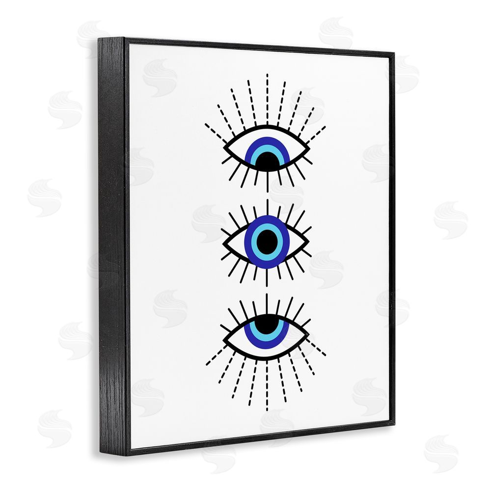 Martina Pavlova Three Evil Eyes Pattern Black Framed Giclee Wall Art Print
