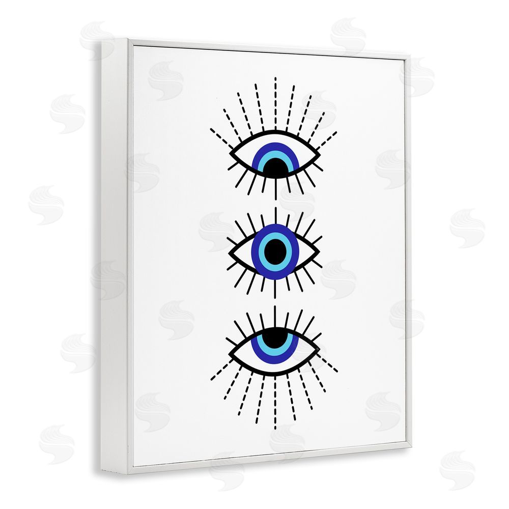 Martina Pavlova Three Evil Eyes Pattern White Framed Giclee Wall Art Print