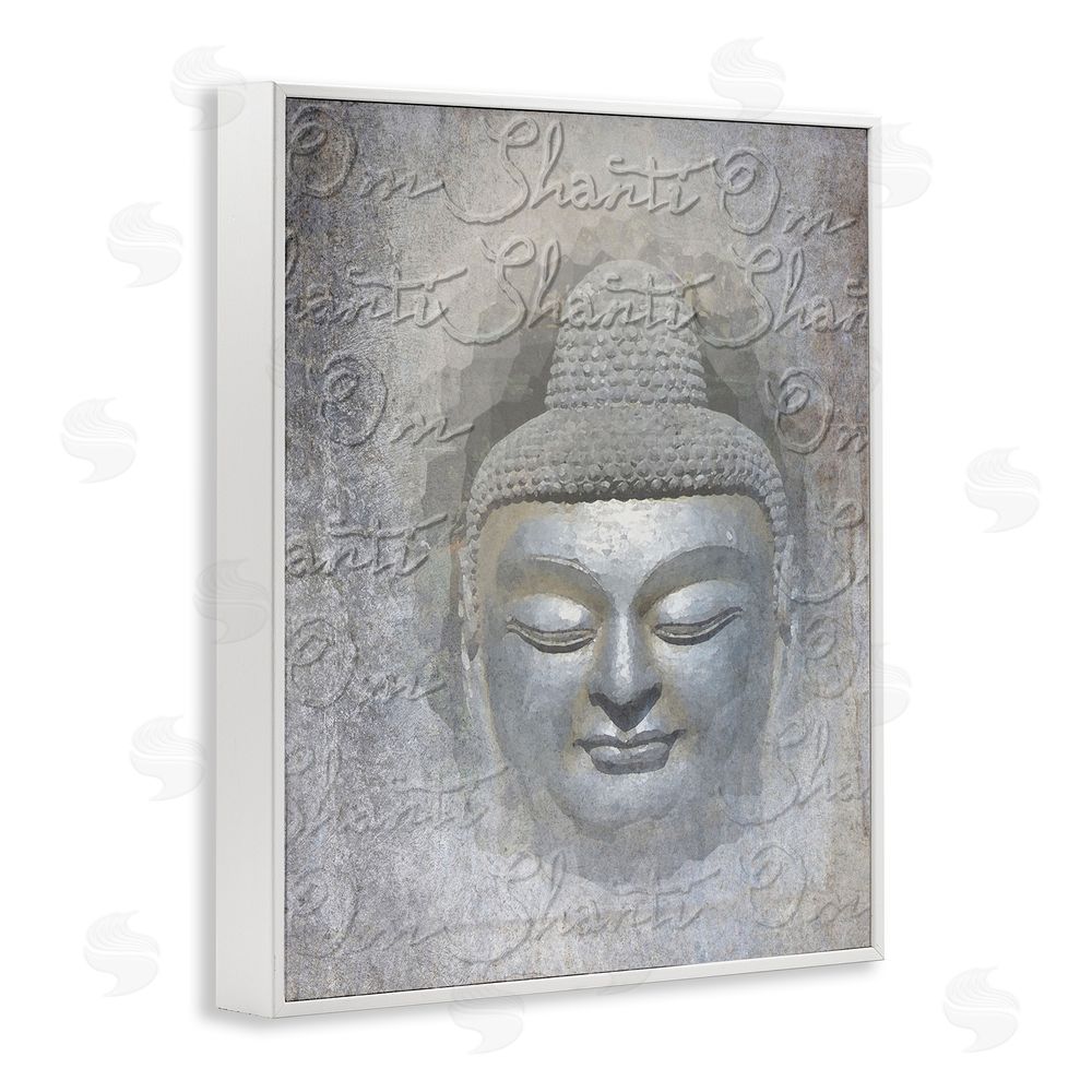 Graffitee Studios Spiritual Buddha Face White Framed Giclee Wall Art Print