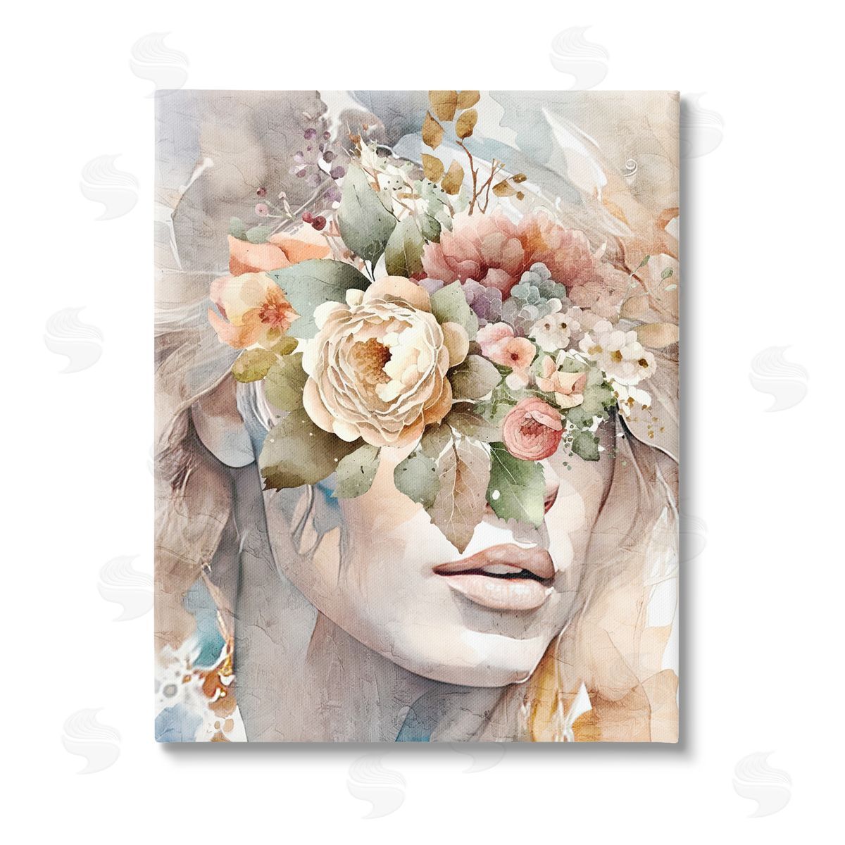 Kim Allen Female Floral Abstraction Stretched Canvas Wall Art Print