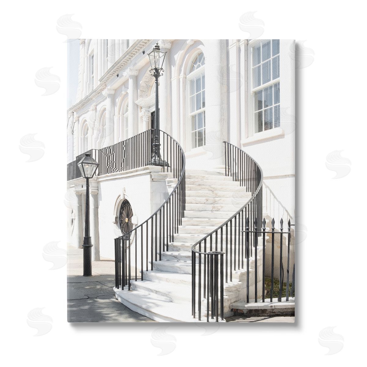 Ramona Murdock White Staircase Architecture Stretched Canvas Wall Art Print