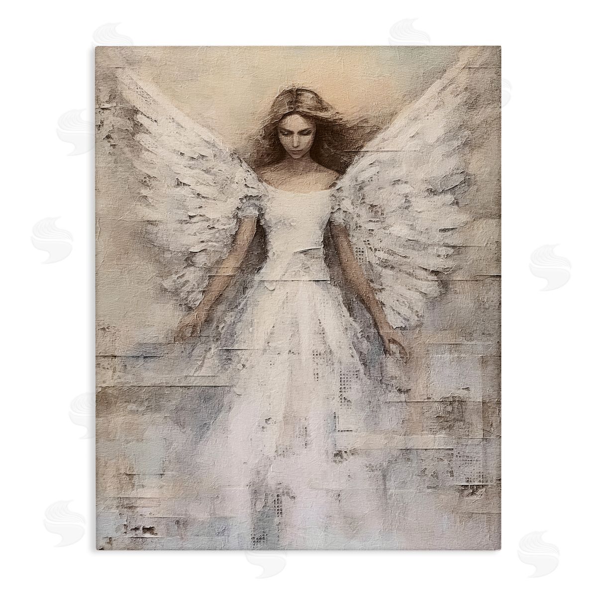 Riley B Spiritual Abstract Angel Stretched Canvas Wall Art Print
