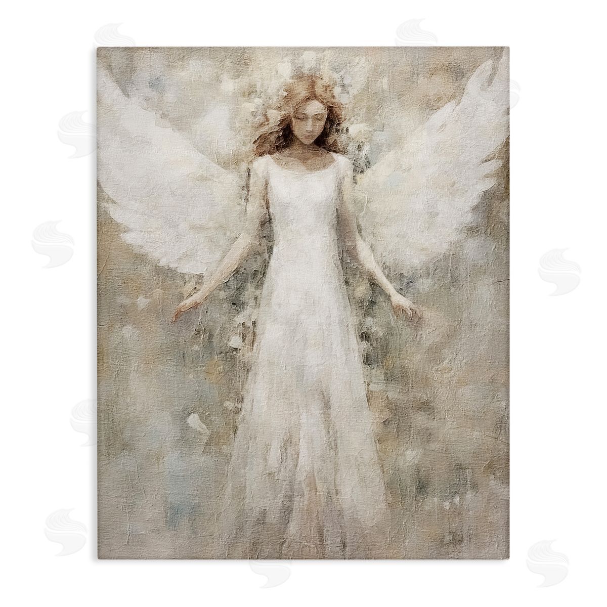 Riley B Soft Abstract Angel Stretched Canvas Wall Art Print