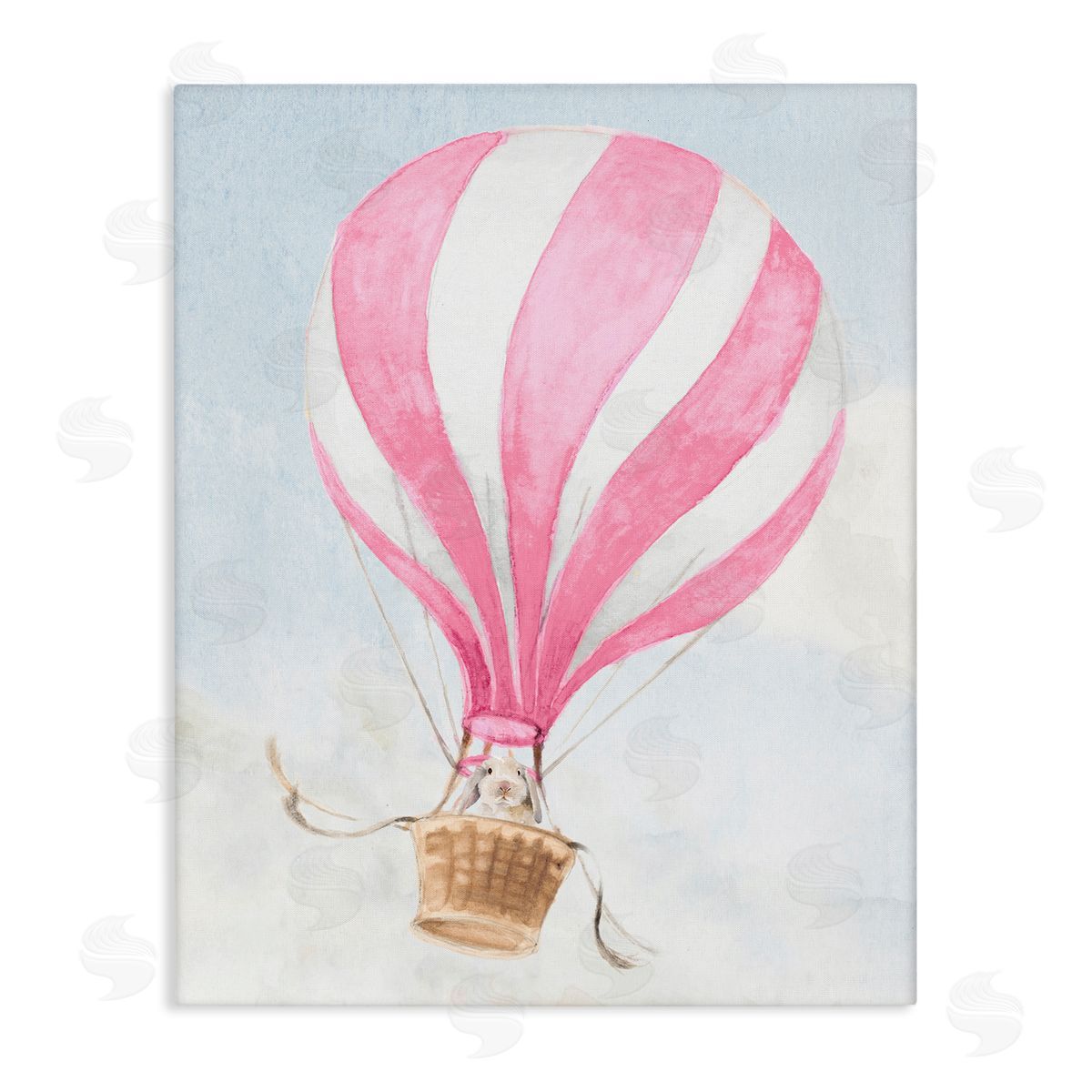 Lanie Loreth Rabbit in Pink Balloon Stretched Canvas Wall Art Print